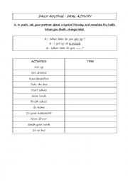 English Worksheet: Daily routine (oral activity)