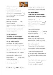 English Worksheet: Beyonc Why Dont You Love Me gap fill and questions