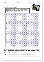 FAIRTRADE word search