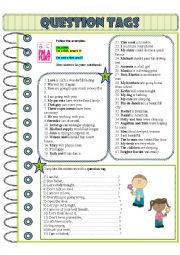 English Worksheet: Positive and Negative Statement TAG QUESTIONS