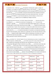 English Worksheet: Thanksgiving Cloze Text