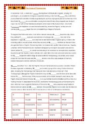 English Worksheet: Thanksgiving Cloze Text
