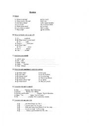 English Worksheet: review