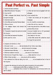 English Worksheet: Past Perfect versus Past Simple