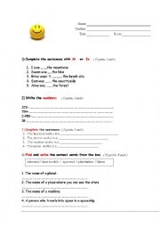 English Worksheet: placement test