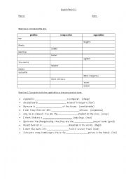 English Worksheet: Comparatives and Superlatives