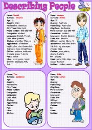 English Worksheet: Describing People 2