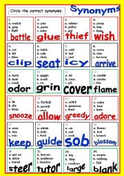 English Worksheet: SYNONYMS # 5