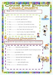 English Worksheet: Could and Should  (key is included)