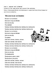 English Worksheet: SINGULAR PLURAL AND MUSICAL INSTRUMENTS