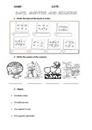 English Worksheet: Exam for 2nd grade