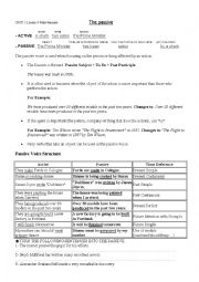English Worksheet: THE PASSIVE VOICE