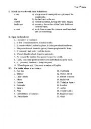 English Worksheet: Grammar-lexical test