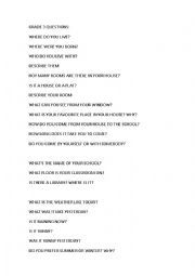 English Worksheet: Trinity GESE sample questions grade 3