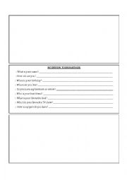 English Worksheet: Interview your partner