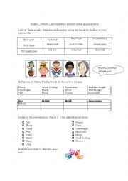 English Worksheet: Vocabulary Peoples physical appearance