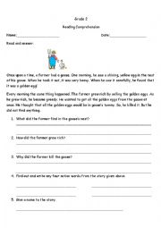 English Worksheet: Reading comprehension, Our Helpers and action words/verbs