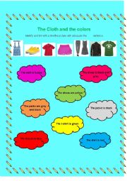 English Worksheet: THE CLOTH AND THE COLORS