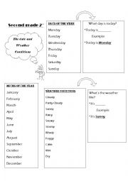 English Worksheet: Date and weather conditions
