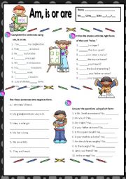 English Worksheet: TO BE - PRESENT