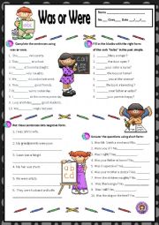 English Worksheet: TO BE - PAST SIMPLE