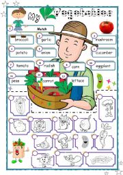 English Worksheet: I love vegetables