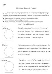 English Worksheet: Emotion and Reason Journal 2 of 2