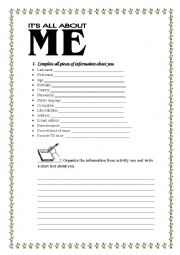 English Worksheet: About Me