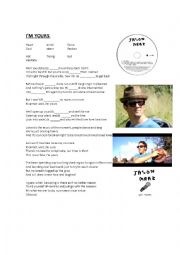 English Worksheet: im yours - jason mraz