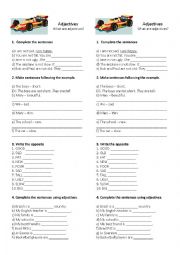 English Worksheet: Adjectives
