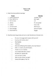 English Worksheet: short quiz (telephone skills)