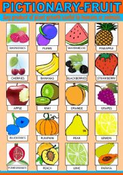 English Worksheet: Fruit Pictionary