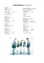 English Worksheet: I want it that way