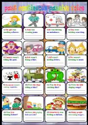 English Worksheet: passive voice past continuous