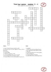 English Worksheet: Crossword