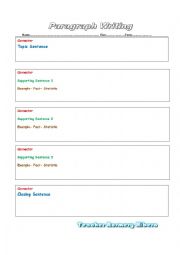 English Worksheet: PARAGRAPH WRITING TEST FORMAT