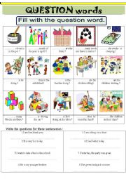 English Worksheet: Question words.