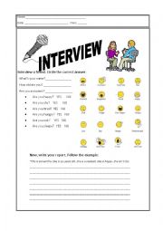 English Worksheet: Interview - Verb to be / Feelinga