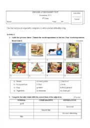 English Worksheet: test Food