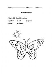 English Worksheet: Colour Activity 