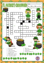 English Worksheet: ST. PATRICKS - CROSSWORD