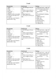 English Worksheet: E-mail - Useful expressions 