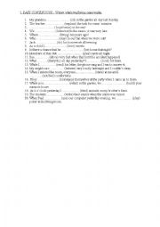 English Worksheet: Past continuous