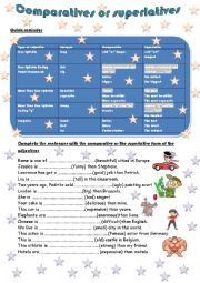 English Worksheet: Exercises about comparatives and superlatives