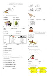 English Worksheet: Can-cant test