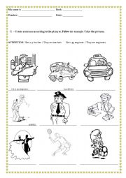 English Worksheet: professions