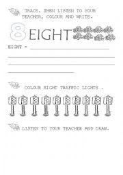 English Worksheet: number 8