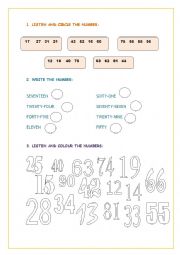 English Worksheet: Numbers