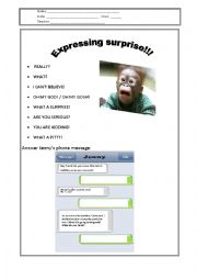 English Worksheet: Expressing surprise!