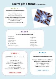 English Worksheet: Song - You´ve got a Friend by Carol King